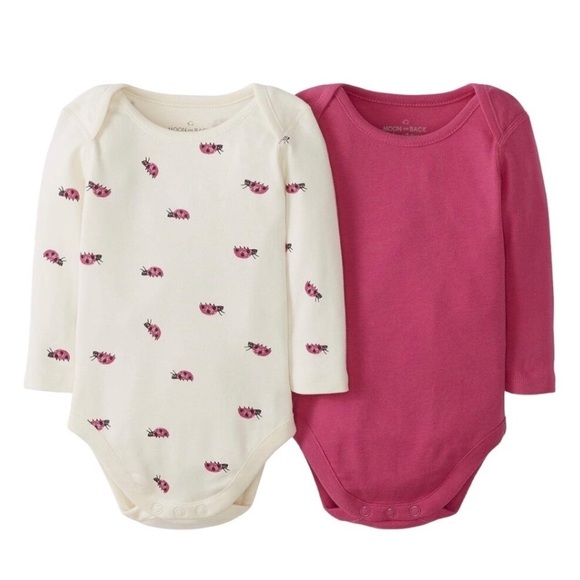 Hanna Andersson Other - NWT Hanna Andersson 2 Pack Organic Cotton One Pieces Shirts Pink Ladybug Print